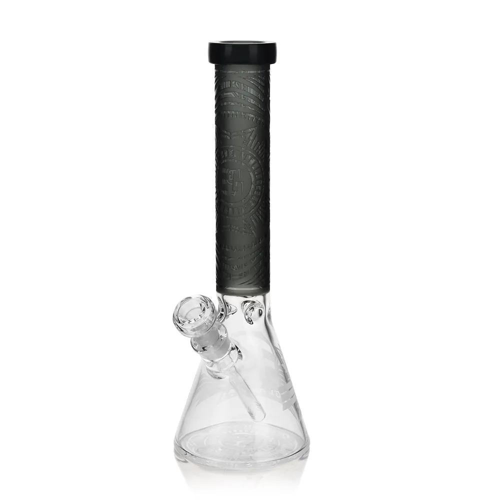 EG-01 Sandblasted "Clock" Design 14 Inch Beaker Bong in black color