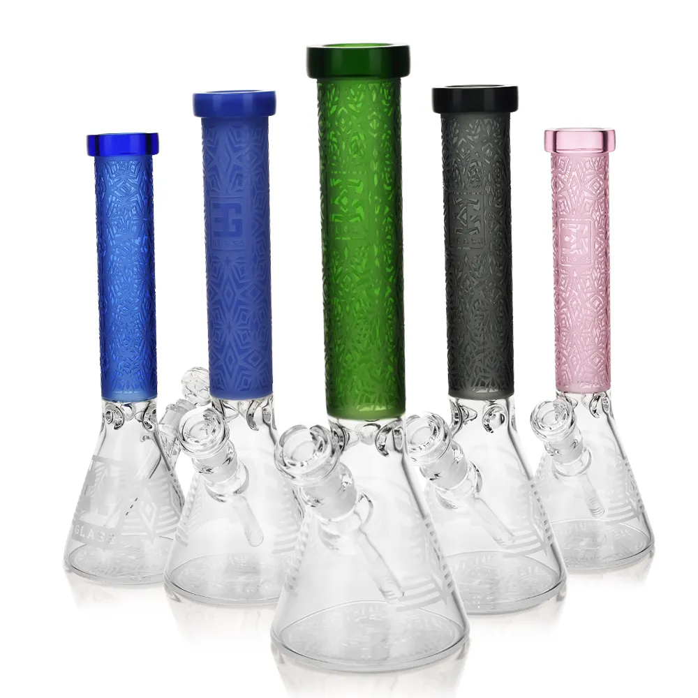 EG-09 Sandblasted Diamond Glass Beaker Bong all colors
