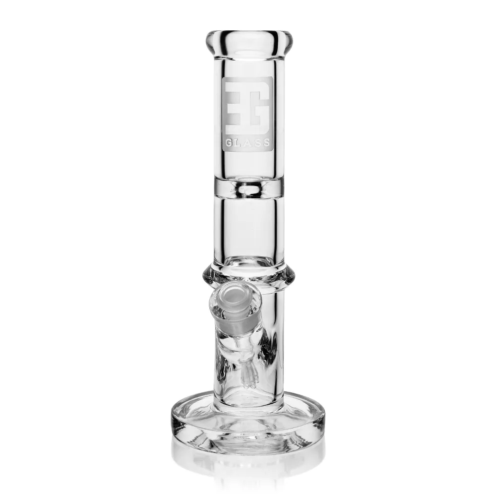 front view of ES2260 EG Glass 12 Inch Thick Clear Circle Splash Straight Tube